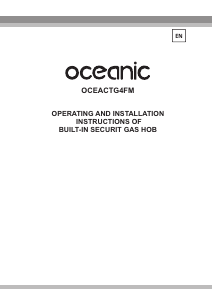 Handleiding Oceanic OCEACTG4FM Kookplaat