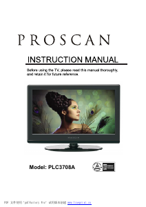 Manual Proscan PLC3708A LCD Television