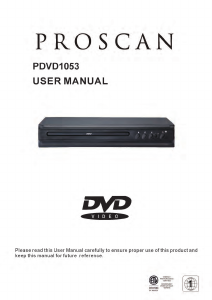 Manual Proscan PDVD1053 DVD Player
