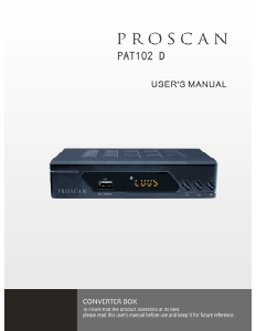 Manual Proscan PAT102-D Digital Receiver