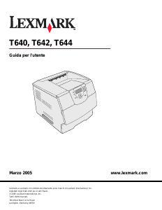 Manuale Lexmark T640 Stampante