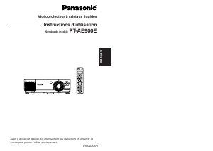 Mode d’emploi Panasonic PT-AE900E Projecteur