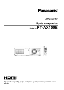 Priručnik Panasonic PT-AX100E Projektor