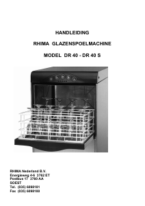 Handleiding Rhima DR40 2000-2005 Glazenspoelmachine