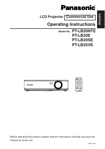 Manual Panasonic PT-LB20VE Projector