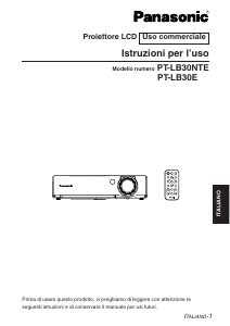 Manuale Panasonic PT-LB30NTE Proiettore