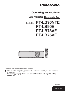Manual Panasonic PT-LB90NT Projector