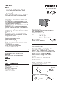 Kasutusjuhend Panasonic RF-2400 Raadio