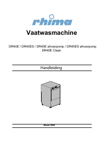 Handleiding Rhima DR40E Clean Glazenspoelmachine