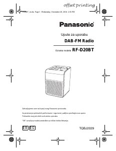 Priručnik Panasonic RF-D20BT Radioprijamnik