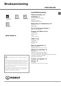 Bruksanvisning Indesit IDCE 8454X A Torktumlare