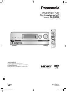Manuale Panasonic SA-BX500 Ricevitore