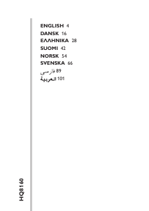 Bruksanvisning Philips HQ8160 Rakapparat