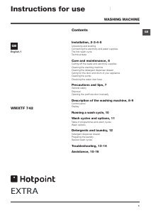 Manual Hotpoint WMXTF 742 Washing Machine