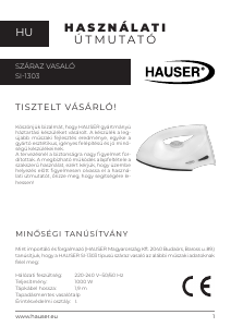 Használati útmutató Hauser SI-1303 Vasaló