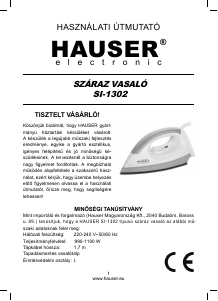 Manuál Hauser SI-1302 Žehlička