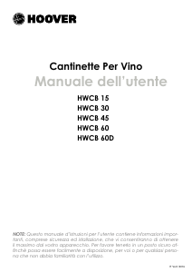 Manuale Hoover HWCB 60 Cantinetta vino