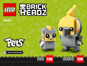 Használati útmutató Lego set 40481 Brickheadz Nimfapapagáj