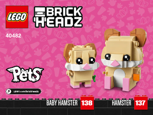 Manual Lego set 40482 Brickheadz Hamster