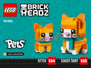 Instrukcja Lego set 40480 Brickheadz Pręgowany rudy kot