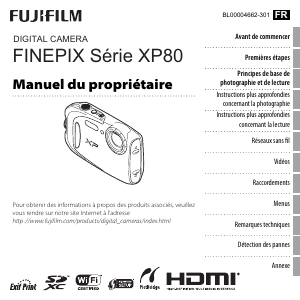 Mode d’emploi Fujifilm FinePix XP80 Appareil photo numérique