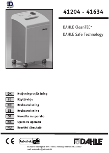 Bruksanvisning Dahle 41204 CleanTEC Dokumentförstörare