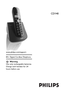 Handleiding Philips CD1401B Draadloze telefoon