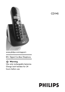 Manual Philips CD1452B Wireless Phone