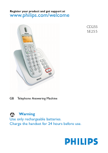 Manual Philips CD2554S Wireless Phone