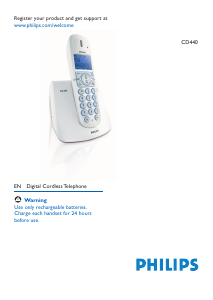 Manual Philips CD4401B Wireless Phone