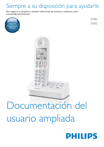 Manual de uso Philips D400 Teléfono inalámbrico