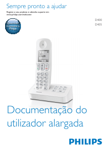 Manual Philips D400 Telefone sem fio