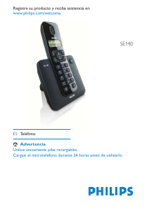 Manual de uso Philips SE1401B Teléfono inalámbrico