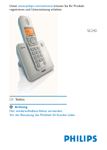 Bedienungsanleitung Philips SE2401S Schnurlose telefon