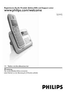 Bedienungsanleitung Philips SE4452S Schnurlose telefon