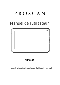 Mode d’emploi Proscan PLT7035D Tablette