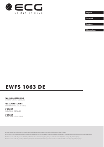 Návod ECG EWFS 1063 DE Práčka