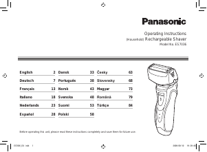 Návod Panasonic ES-7036 Holiaci strojček