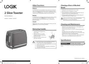 Manual Logik L02TWS21 Toaster