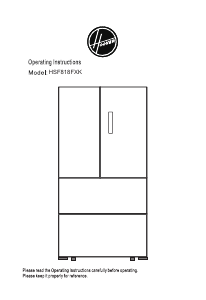 Manual Hoover HSF818FXK Fridge-Freezer