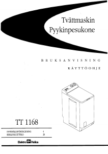 Bruksanvisning ElektroHelios TT1168 Tvättmaskin