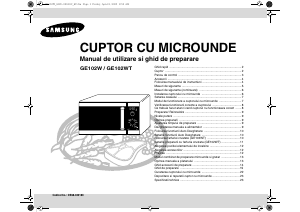 Manual Samsung GE102W Cuptor cu microunde