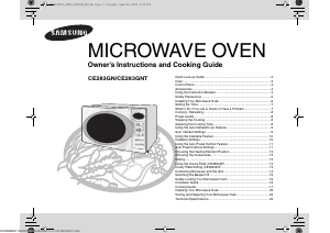 Manual Samsung CE283GN Microwave