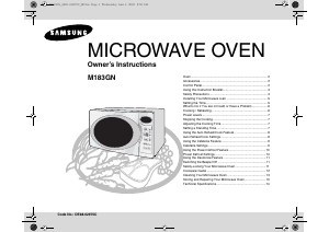 Manual Samsung M183GN Microwave