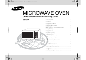 Manual Samsung GE107W Microwave