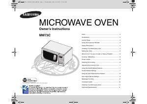 Manual Samsung MW73C Microwave