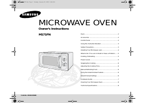 Manual Samsung M171FN Microwave