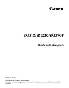 Manuale Canon iR1210 Stampante multifunzione