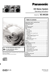 Manual de uso Panasonic SC-AK220 Set de estéreo
