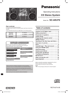 Manual Panasonic SC-AK270 Stereo-set
